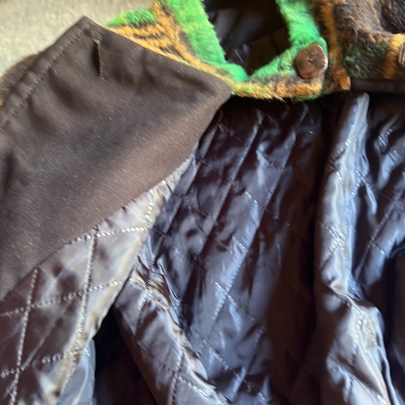 Faux Fur NWOT Crop jacket Plaid Retro VTG  vibe chunky buttons pockets sz M/L - Picture 8 of 9